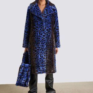 Stand Studio Women's Blue Fanny Leopard-Print Fau… - image 1